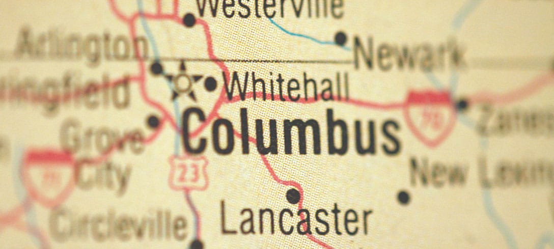 Map of Columbus and the Central Ohio communities served by KNR personal injury lawyers